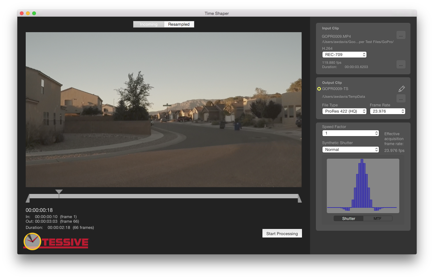 Time Shaper software interface